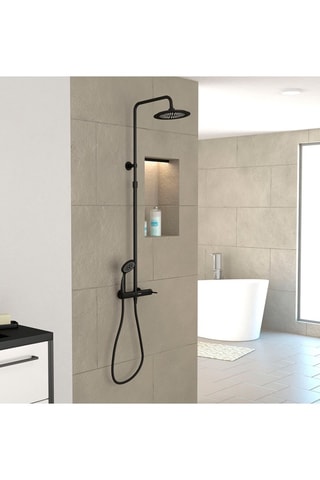 Columna de ducha mecánica Arty - Negro - 133 x 28 x 52 cm