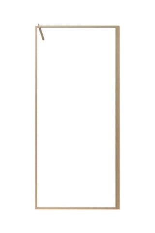 Mampara de ducha Wooden - Dorado - 200 x 90 cm