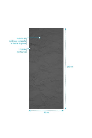 Panel de pared Homestone - Pizarra - 90 x 210 cm