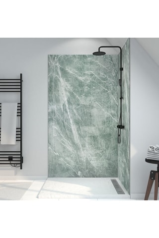 Panel de pared de ducha Stone'it con perfiles - Verde - 120 x 210 cm