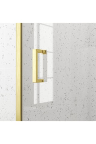 Puerta de ducha corredera - Dorado - 120 x 200 cm
