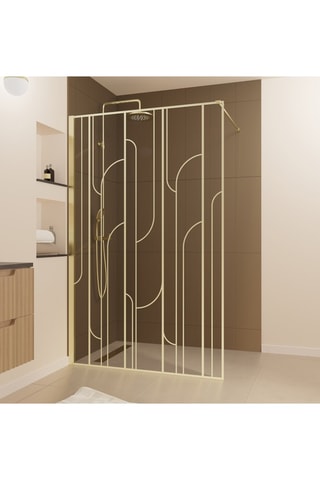 Mampara de ducha italiana - Dorado cepillado - 120 x 195 cm