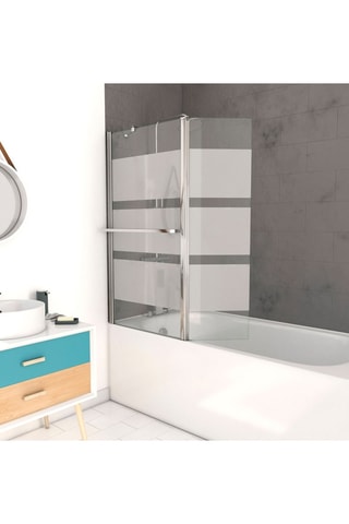 Mampara de bañera giratoria Ibiza - Transparente y plateado