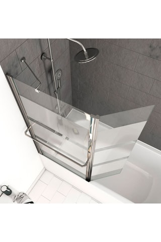 Mampara de bañera giratoria Ibiza - Transparente y plateado