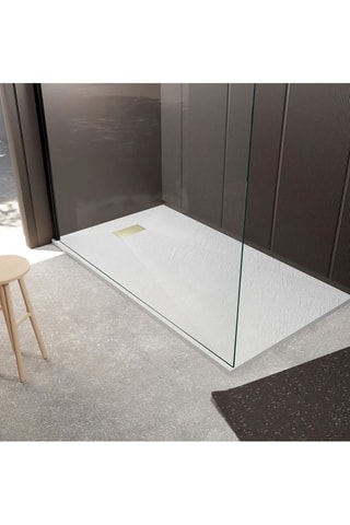 Plato de ducha con rejilla perforada - Blanco - 90 x 160 x 2,6 cm