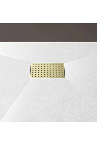 Plato de ducha con rejilla perforada - Blanco - 90 x 160 x 2,6 cm