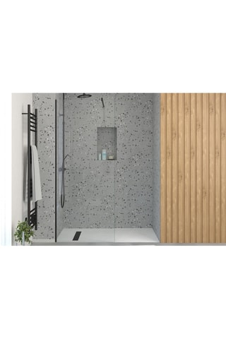 Mampara de ducha - Transparente y negro