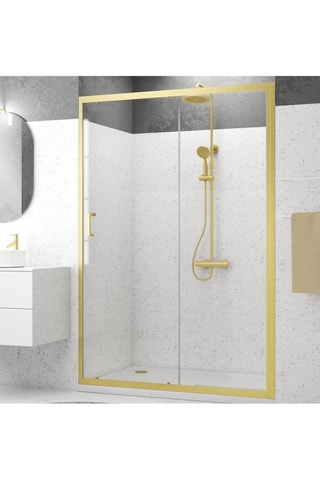 Puerta de ducha corredera - Dorado