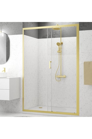 Puerta de ducha corredera - Dorado