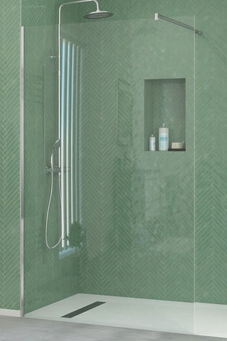 Mampara de ducha - Transparente y plateado