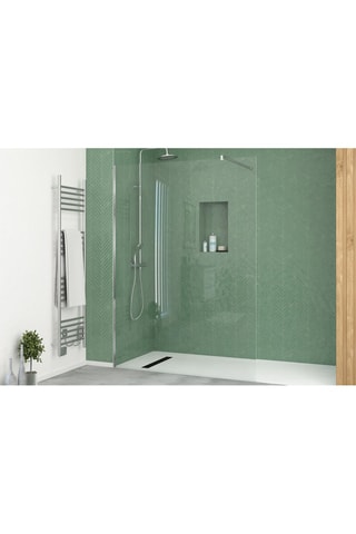 Mampara de ducha - Transparente y plateado