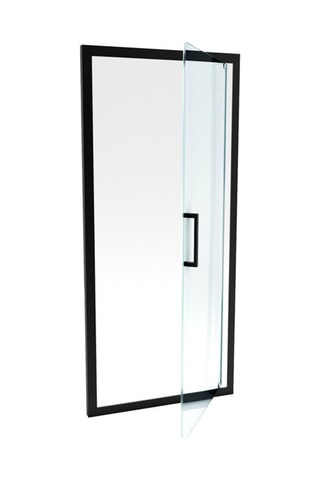 Mampara de puerta de ducha giratoria - 
Transparente y negro