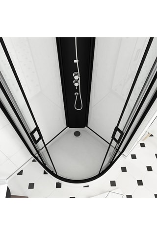 Cabina de ducha cuarto de círculo - Negro