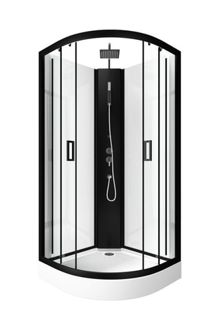 Cabina de ducha cuarto de círculo - Negro