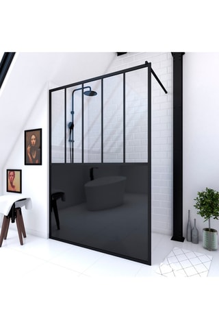 Mampara de ducha italiana - Transparente y negro