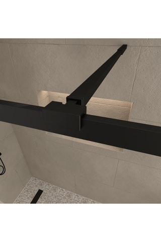 Mampara de ducha y panel giratorio - 
Transparente y negro