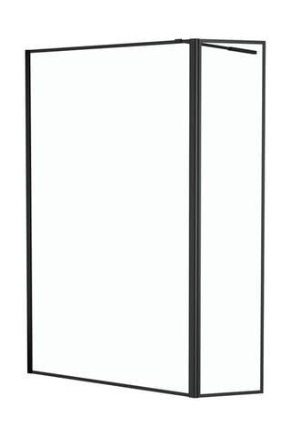 Mampara de ducha y panel giratorio - 
Transparente y negro