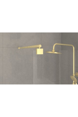 Mampara de ducha - Transparente y dorado