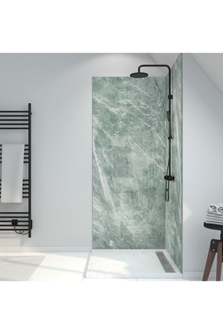 Panel de pared de ducha Stone'it con perfiles - Verde