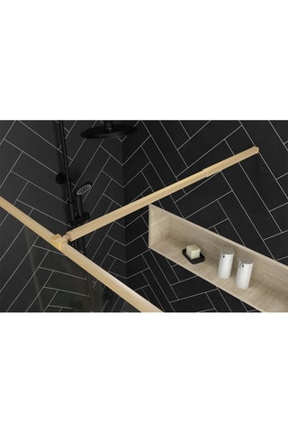 Mampara de ducha - Transparente y dorado