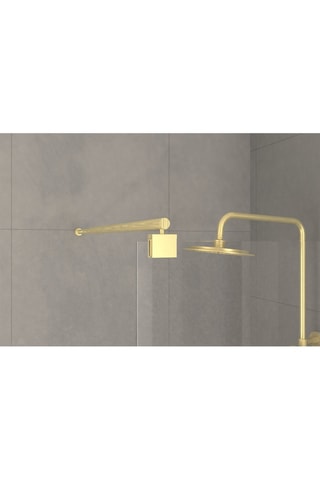 Mampara de ducha - Transparente y dorado