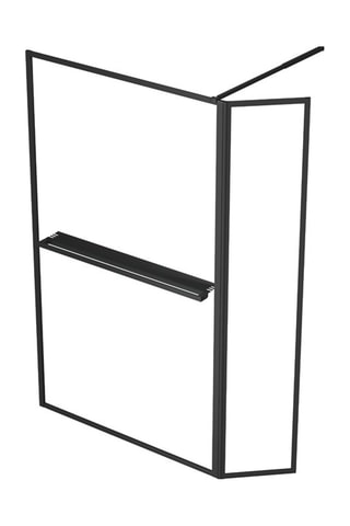 Mampara de ducha 4 en 1 - Transparente y negro