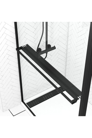 Mampara de ducha 4 en 1 - Transparente y negro