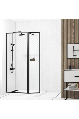 Mampara de ducha - Transparente y negro