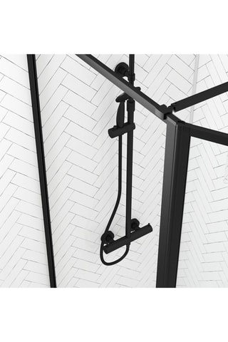 Mampara de ducha - Transparente y negro