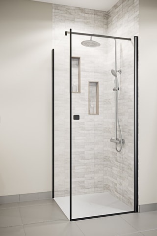 Puerta de ducha y retorno de vidrio Dark Elementary - 70 x 195 / 80 x 195 cm