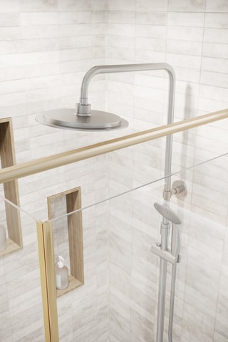 Puerta de ducha y retorno de vidrio Gold Elementary - 70 x 195 / 80 x 195 cm