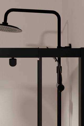 Puerta de ducha corredera y retorno de vidrio Black Slide - 69/80 x 185 / 90 x 185 cm