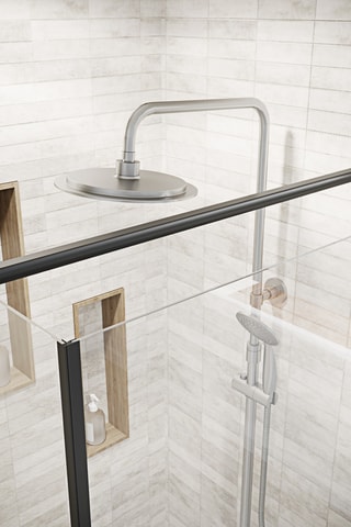 Puerta de ducha y retorno de vidrio Dark Elementary - 90 x 195 / 80 x 195 cm