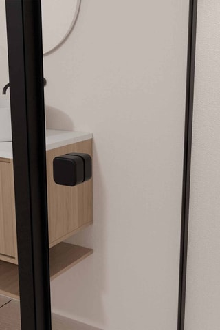 Puerta de ducha corredera y retorno de vidrio Black Slide - 78/90 x 185 / 80 x 185 cm