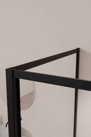 Puerta de ducha corredera y retorno de vidrio Black Slide - 78/90 x 185 / 90 x 185 cm