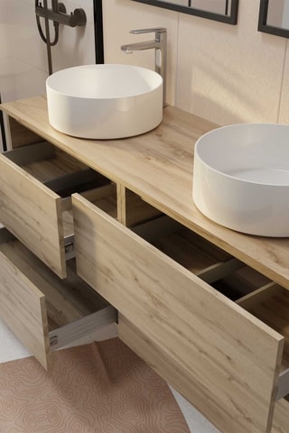 Conjunto de cuarto de baño con lavabo de cerámica Timber - 3 piezas