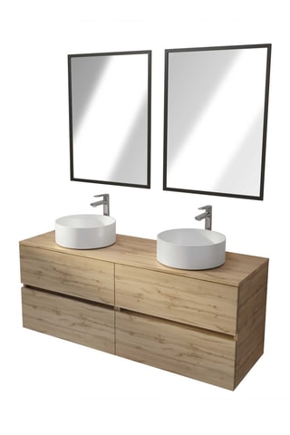 Conjunto de cuarto de baño con lavabo de cerámica Timber - 3 piezas