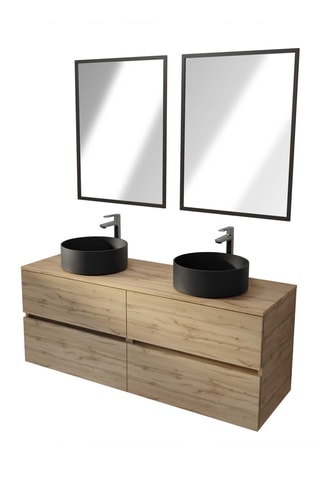 Conjunto de cuarto de baño con lavabo de cerámica Timber - 3 piezas