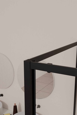 Puerta de ducha corredera y retorno de vidrio Black Slide - 100 x 185 / 90 x 185 cm