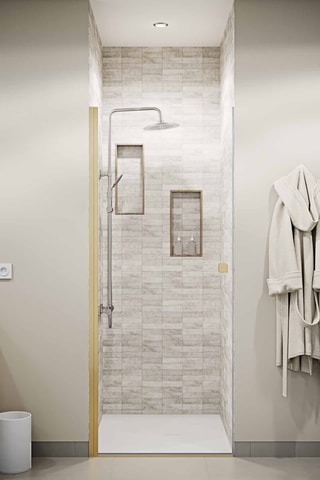 Puerta de ducha de vidrio Gold Elementary - 90 x 195 cm