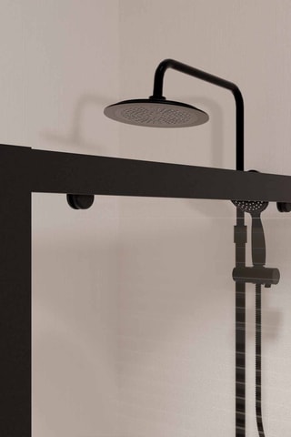 Puerta de ducha corredera y retorno de vidrio Black Slide - 120 x 185 / 80 x 185 cm