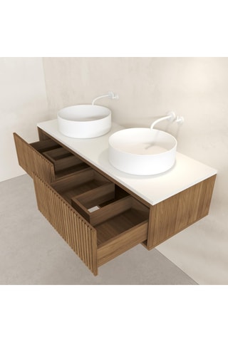 Conjunto de cuarto de baño con LED y lavabos de cerámica Yuki - 3 piezas