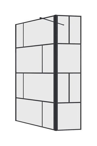 Mampara de ducha de vidrio con panel giratorio Dark Blocks - 100 + 40 x 195 cm
