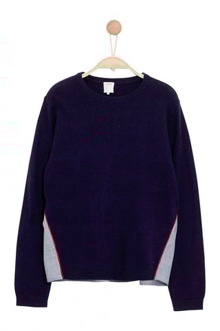 Pull bi-matière Mescaly - Bleu marine