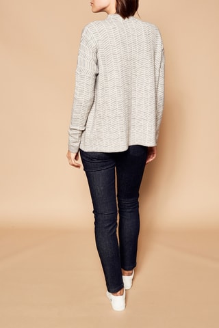 Pull - Gris clair et blanc