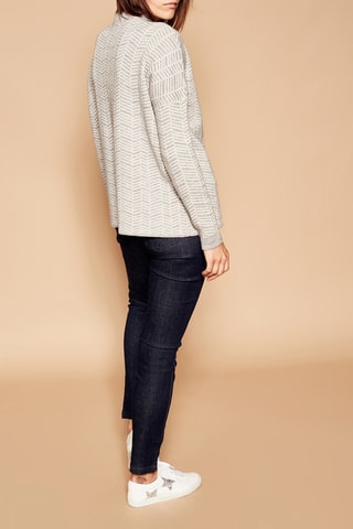Pull - Gris clair et blanc