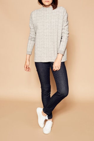 Pull - Gris clair et blanc