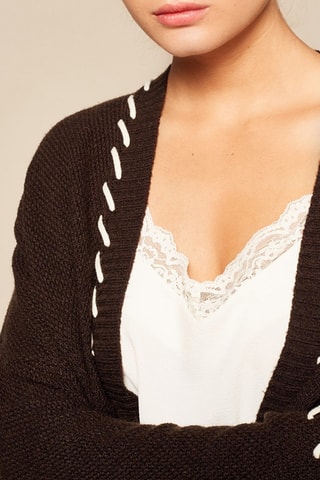 Gilet long en laine et cachemire - Kaki profond