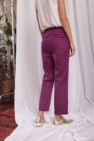 Pantalon en lin - 
Prune