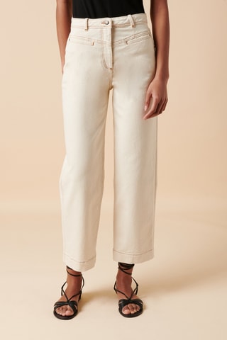 Pantalon en coton biologique - 
Beige